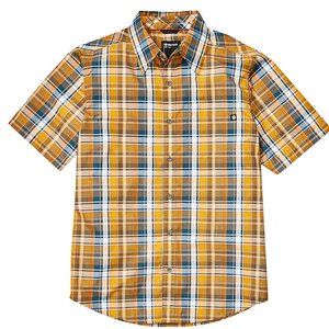 NWT Marmot Lykken Plaid Short-Sleeve Performance Woven Shirt - Solar